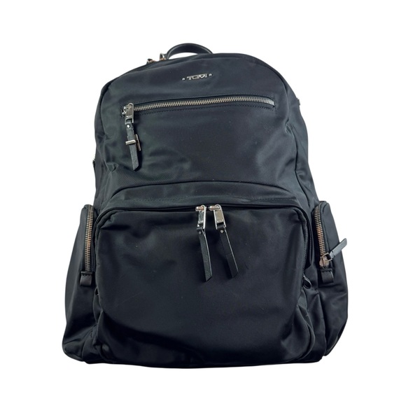 Tumi Carson Backpack, Black w/Silver Hardware - Picture 2 of 12
